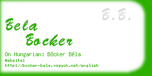 bela bocker business card